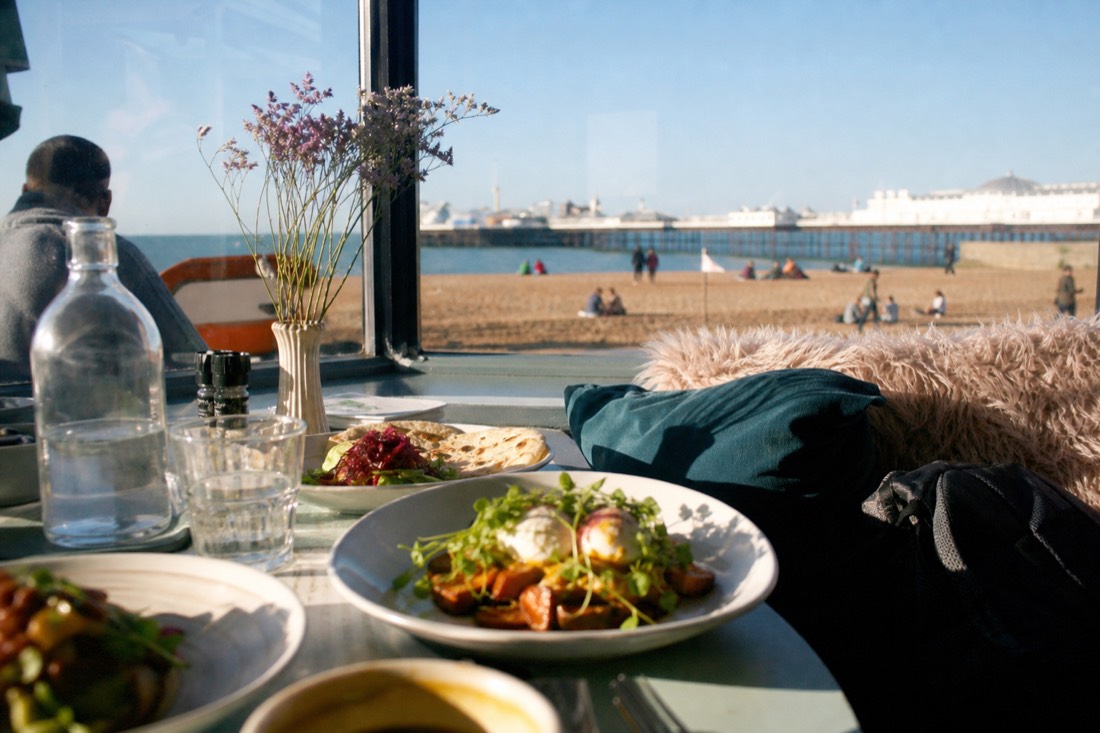 Where do you get brunch with a sea view? in Brighton