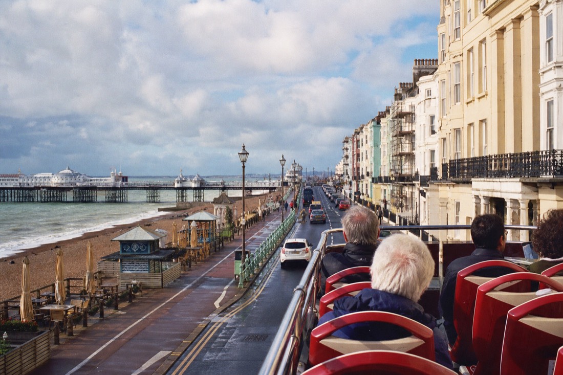 Afternoon: the seafront and the i360 in Brighton