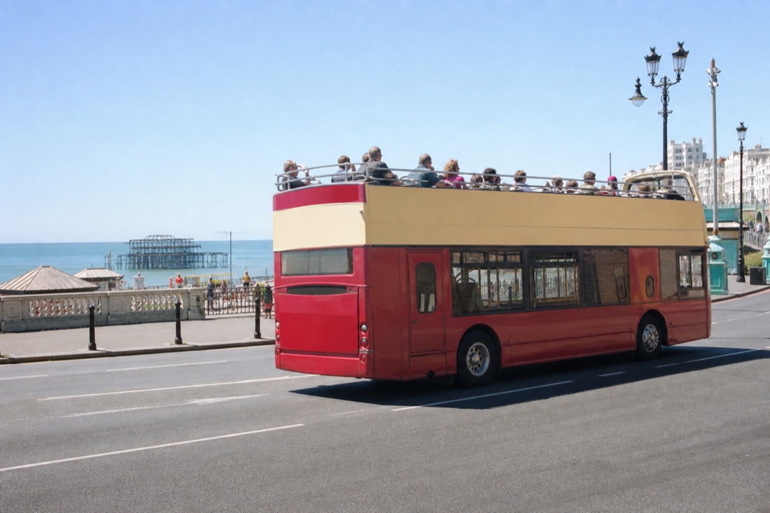 Why choose an open-top bus over walking? in Brighton